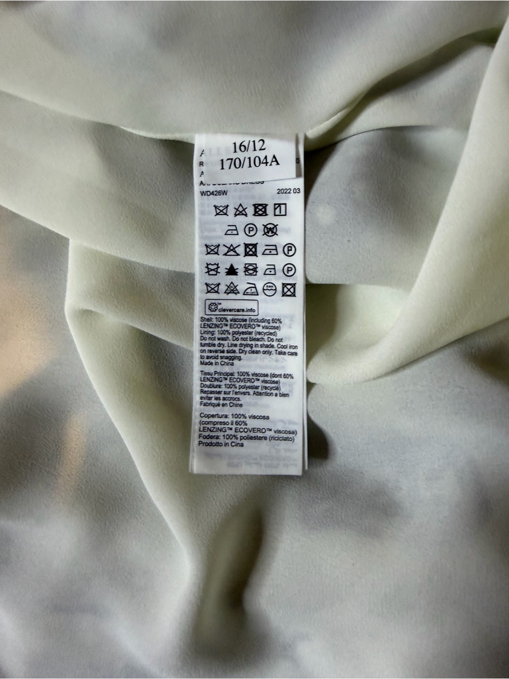 AllSaints Ari Oceano Dress Blue White Seashell Print Ruffle Midi Dress Size 12 - Picture 6 of 9